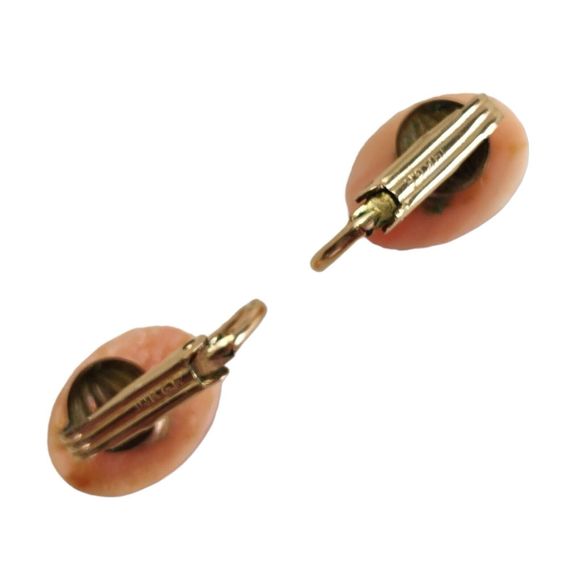 Vintage Angel Skin Coral Necklace 16in Earrings Beaded Strand Clip On Studs - Picture 11 of 16